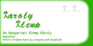 karoly klemp business card
