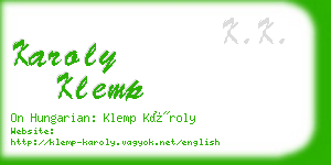 karoly klemp business card